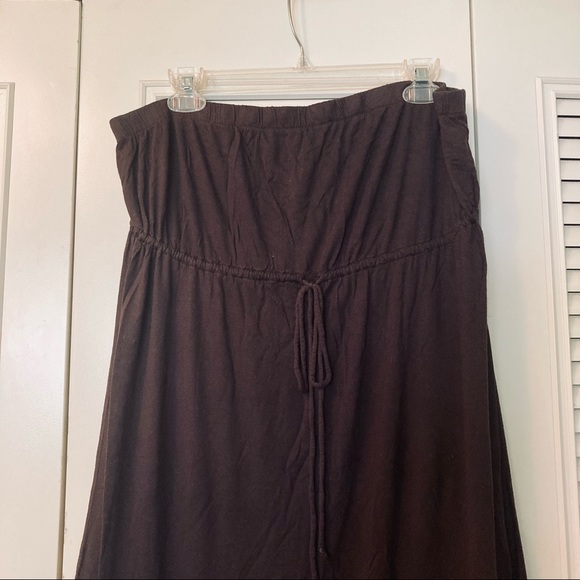 Allen B strapless long maxi dress; colors: brown; size: XL; comfy and stretchy - Picture 3 of 11